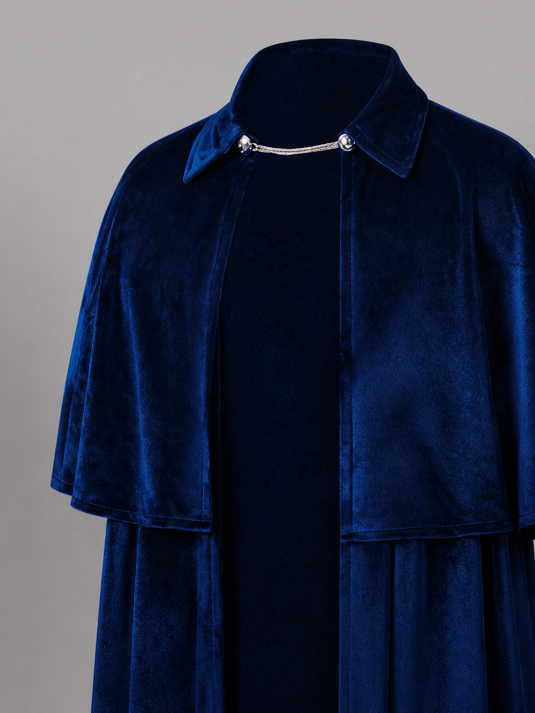 Dark Blue Carnival Cloak with Gothic Collar