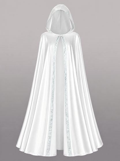 White Hooded Costume Cape, Medieval