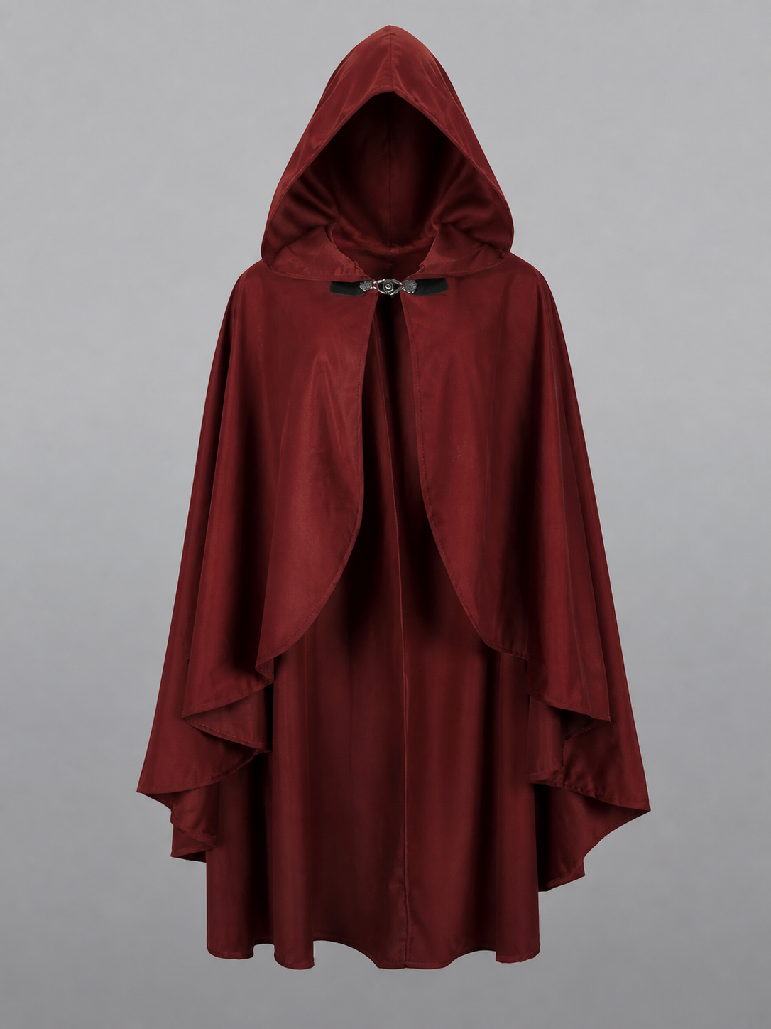 Burgundy Hooded Costume Cloak for Cosplay