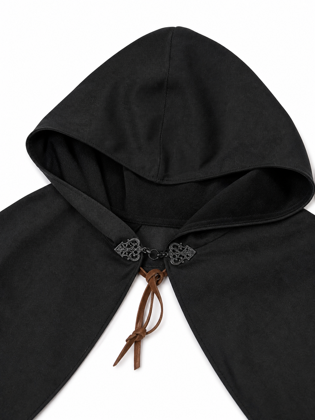 Black Medieval Hooded Carnival Cloak