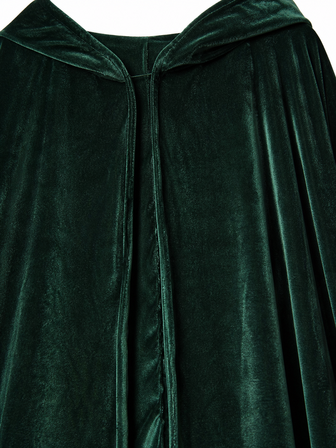 Dark green hooded velvet costume cape product view 68