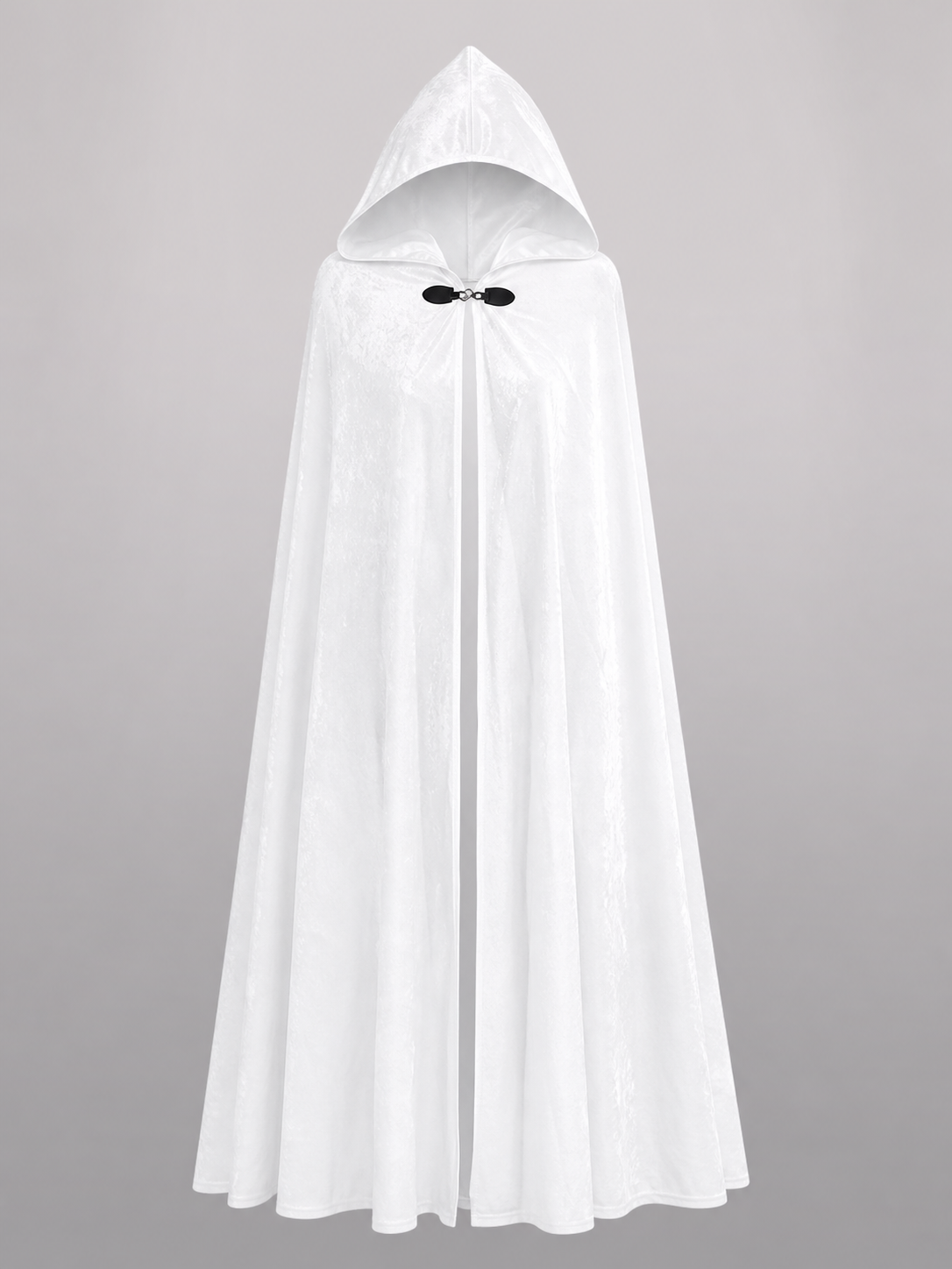 Long White Hooded Carnival Cloak