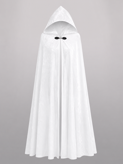 Long White Hooded Carnival Cloak