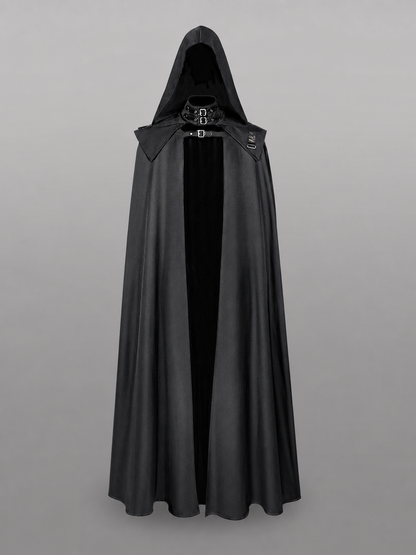 Black Gothic Carnival Cloak with Hood