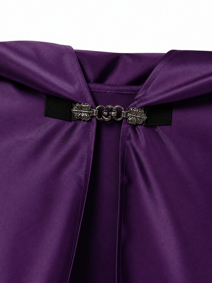 Purple Hooded Medieval Costume Cloak