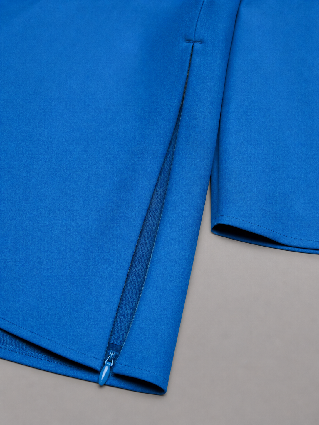 Bright Blue Hooded Zip-Up Raincoat