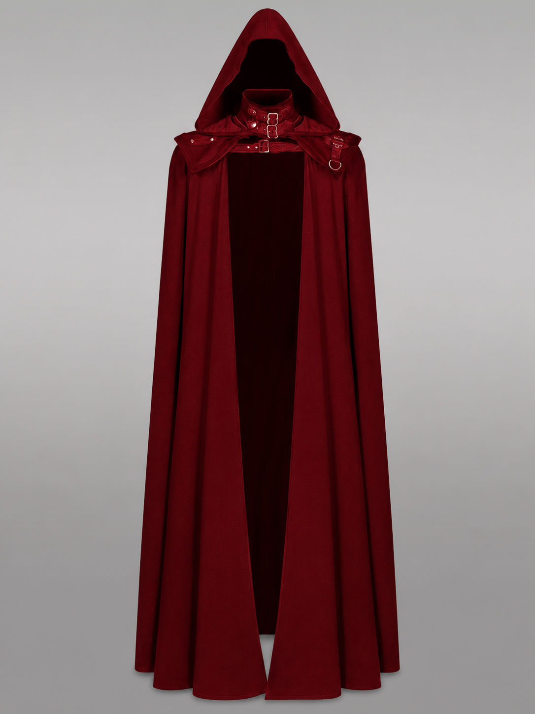 Red long hooded costume cloak