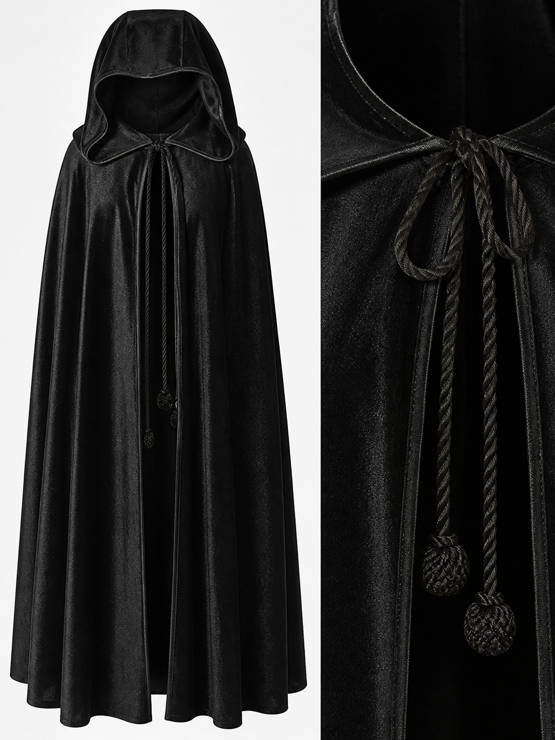 Black Hooded Costume Cape, Cosplay