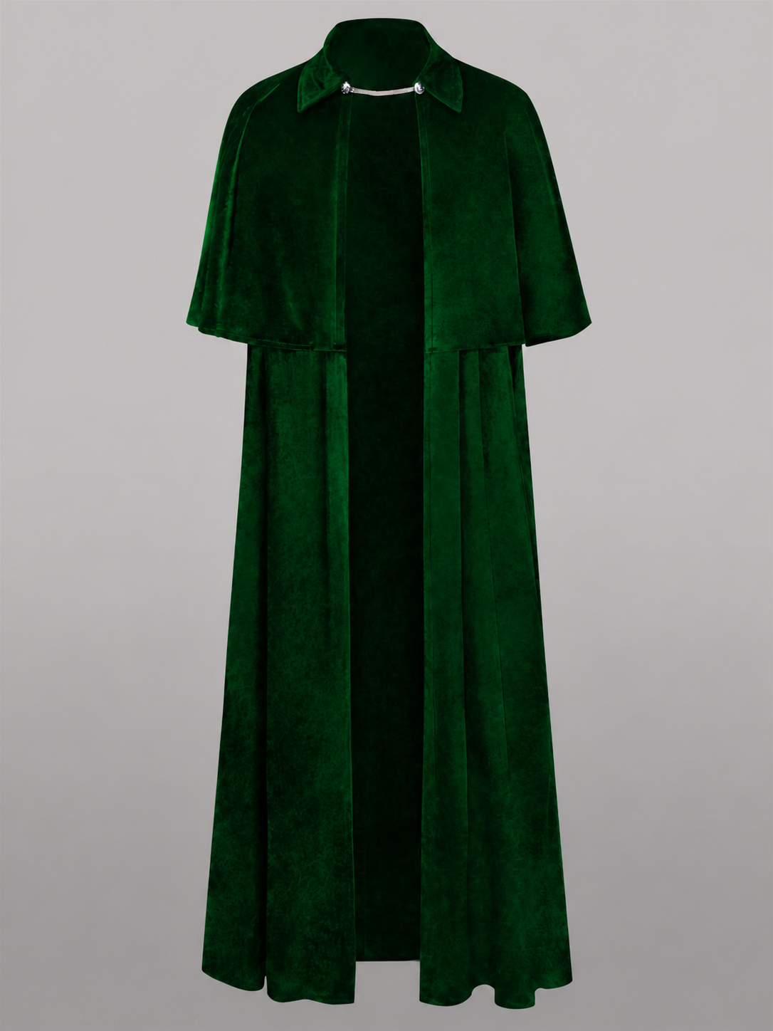 Long Green Carnival Cloak with Collar