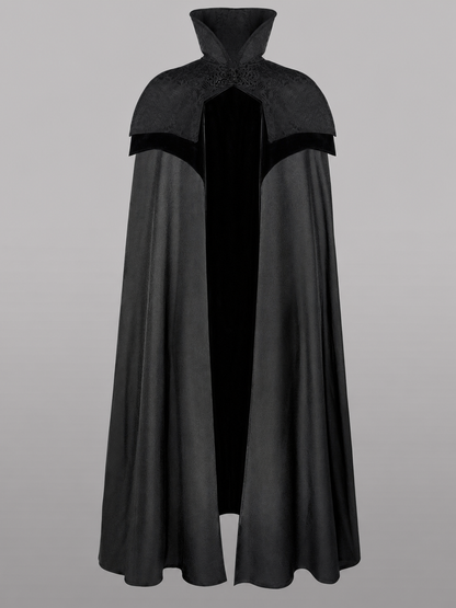Black Gothic Carnival Cloak with Hood
