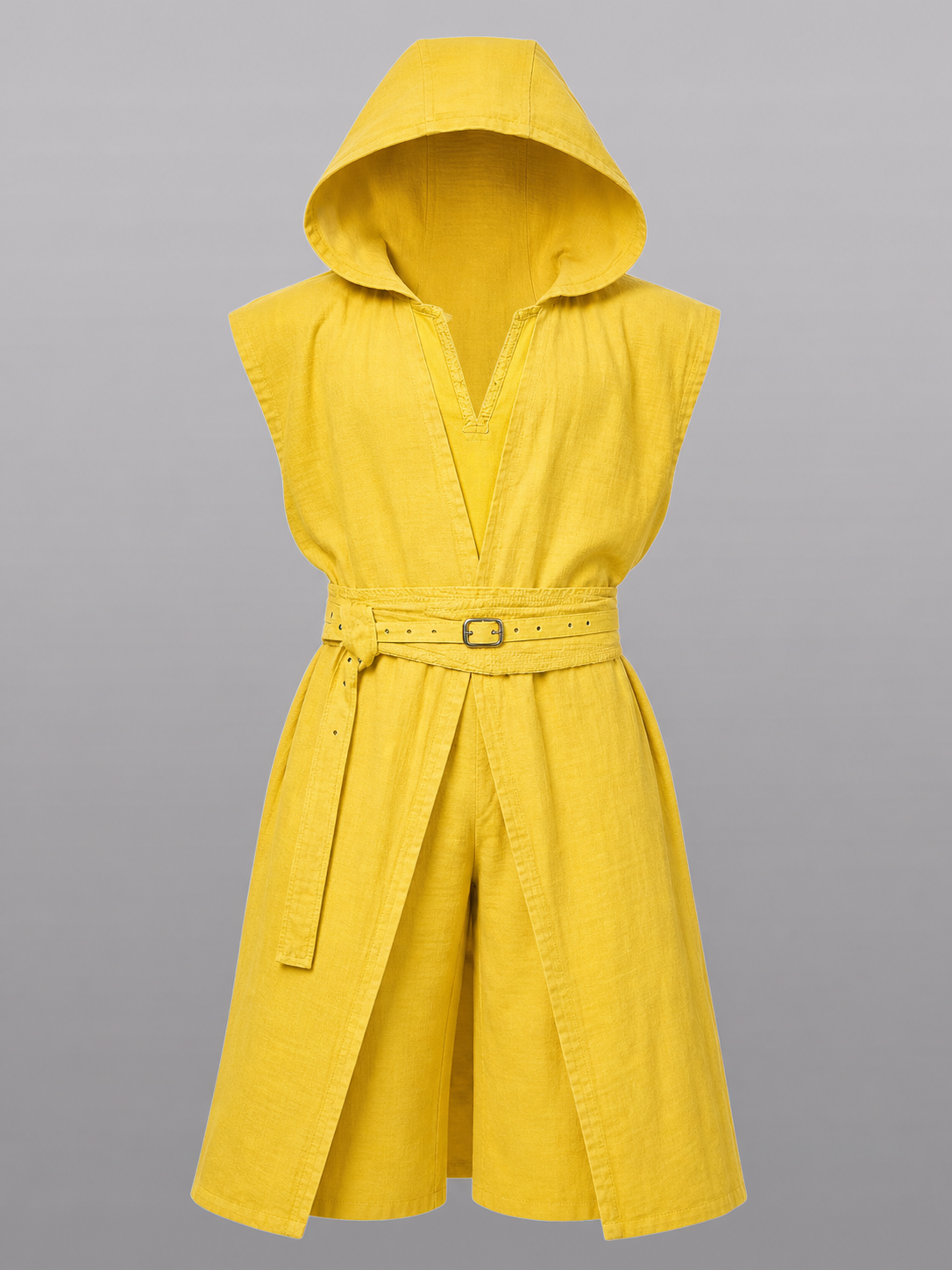 Yellow Carnival Cloak with Hood and Belt