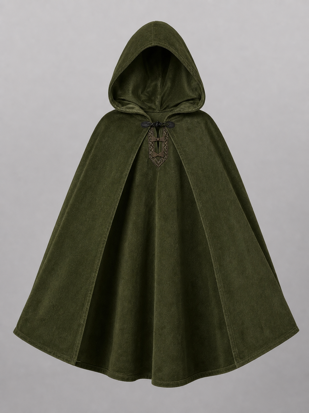 Dark Green Hooded Carnival Cloak
