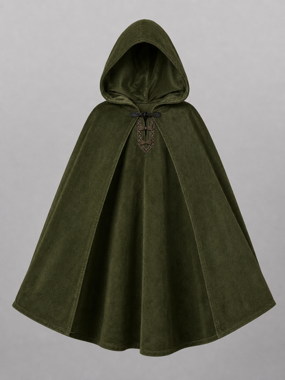 Dark Green Hooded Carnival Cloak