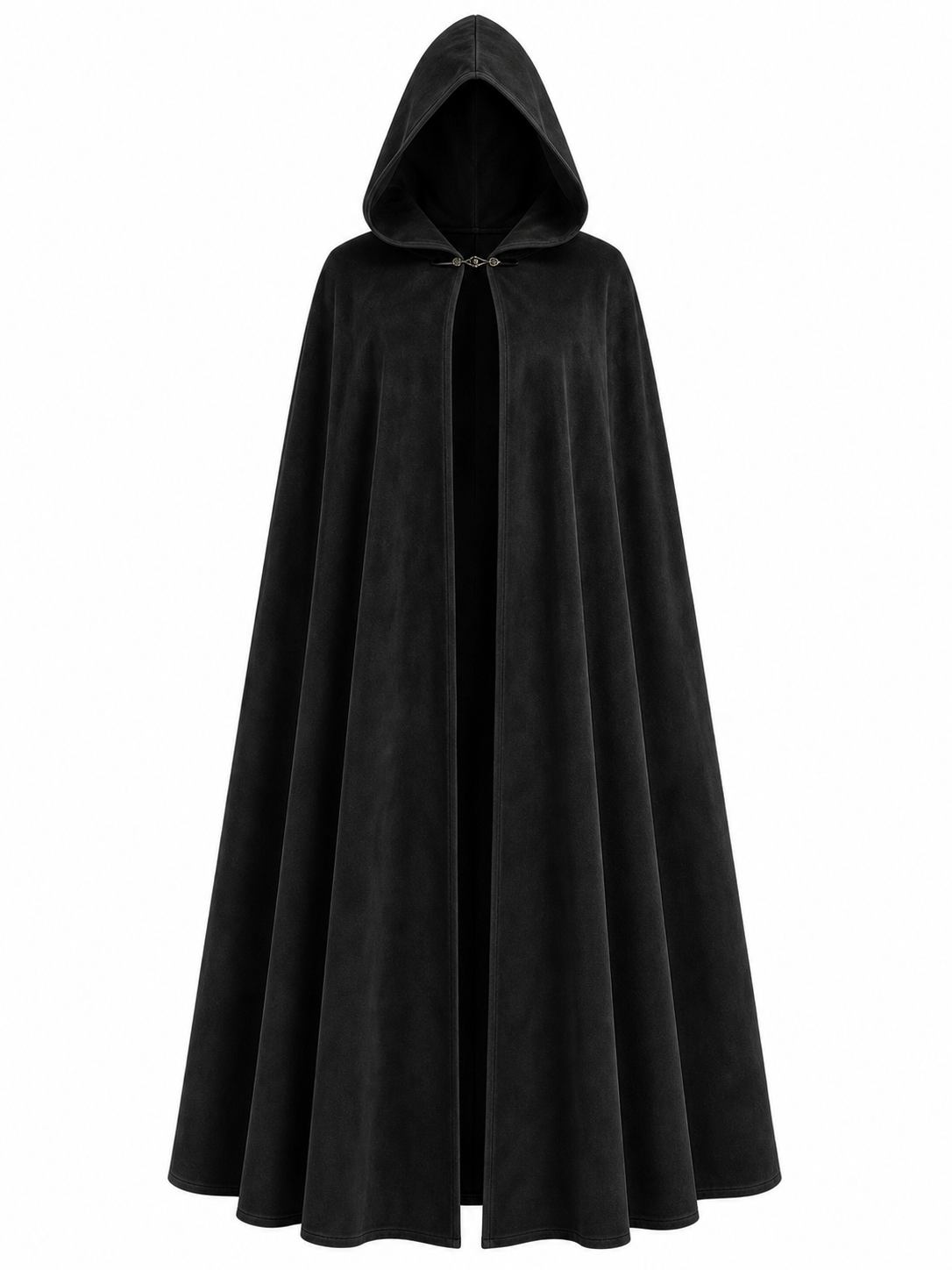 Long black hooded costume cloak