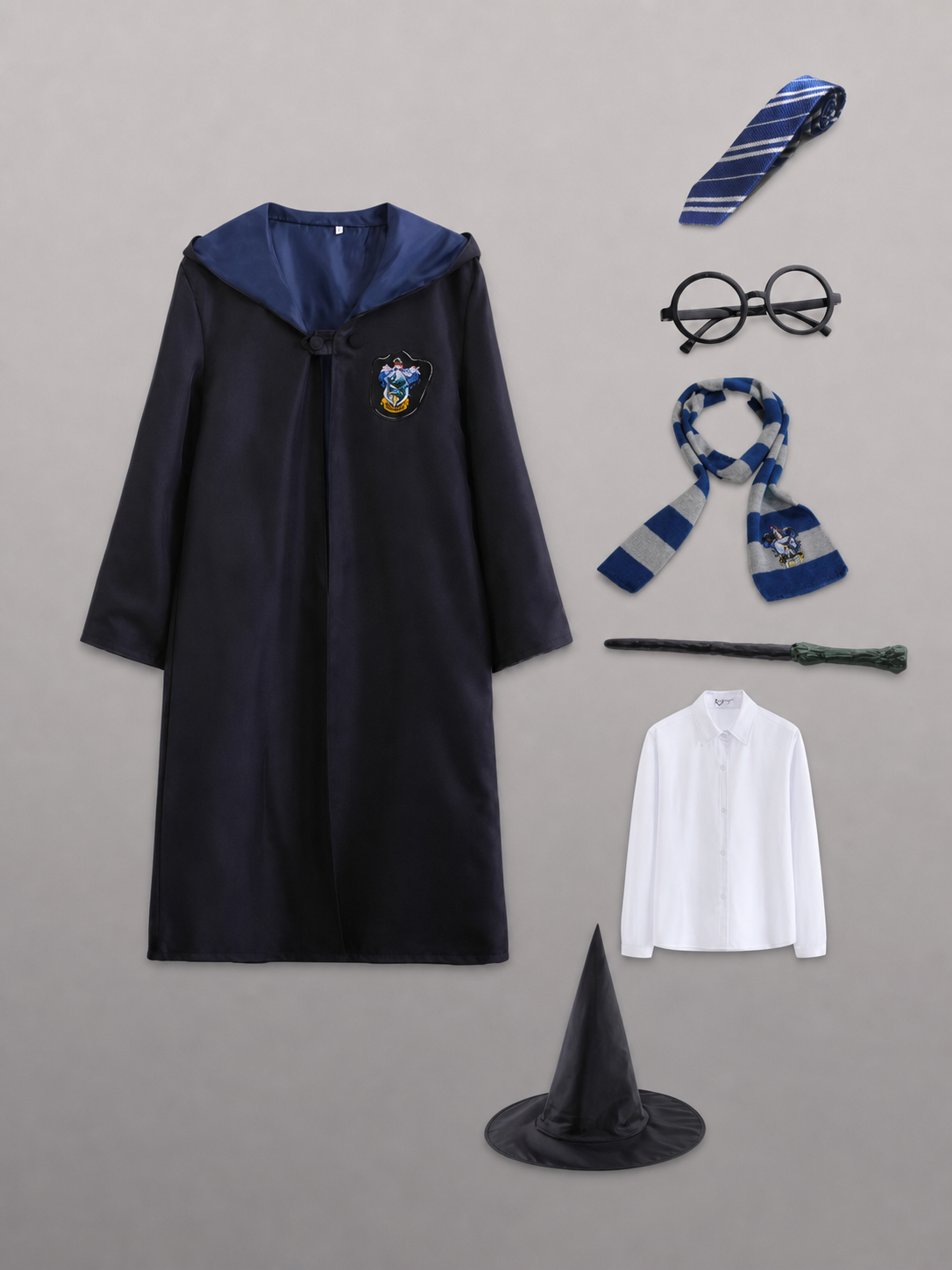 Wizard Costume with Robe, Hat, and Accessories