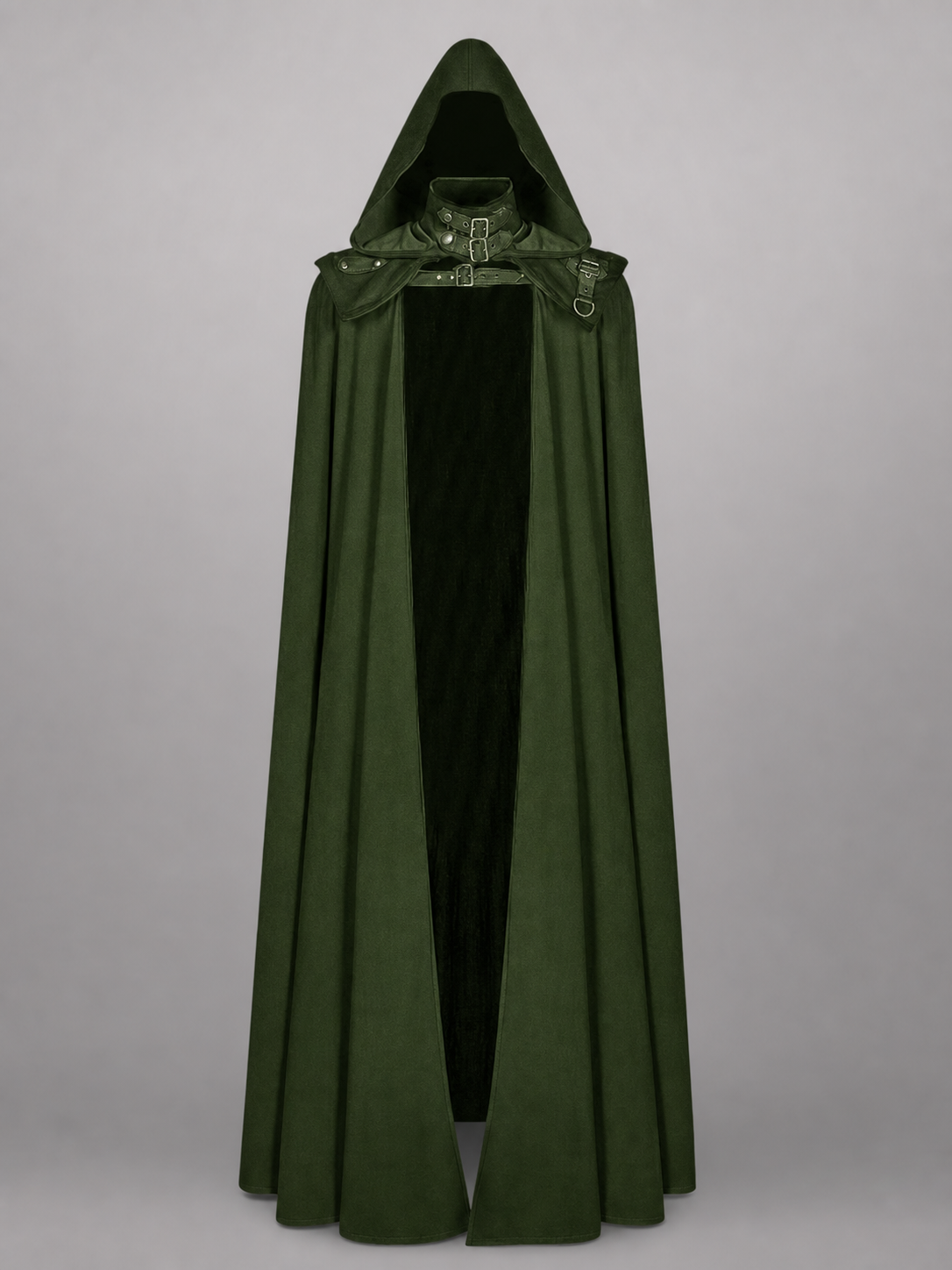 Dark Olive Carnival Cloak with Hood