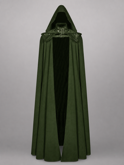 Dark Olive Carnival Cloak with Hood