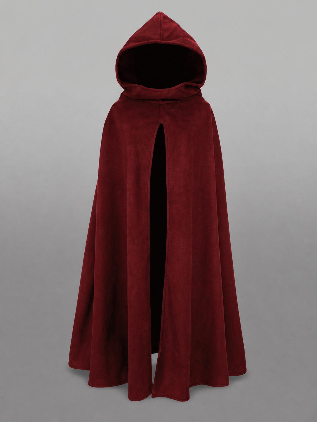 Long Burgundy Carnival Cloak with Hood