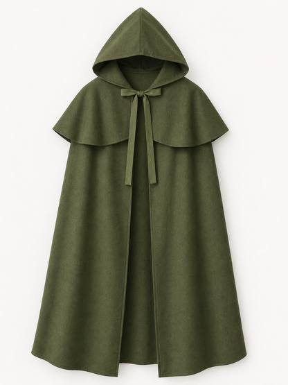 Olive Medieval Hooded Carnival Cloak