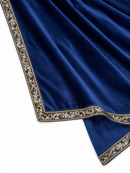 Blue Costume Cape with Gold Trim