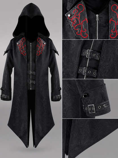 Black Gothic Hooded Carnival Cloak