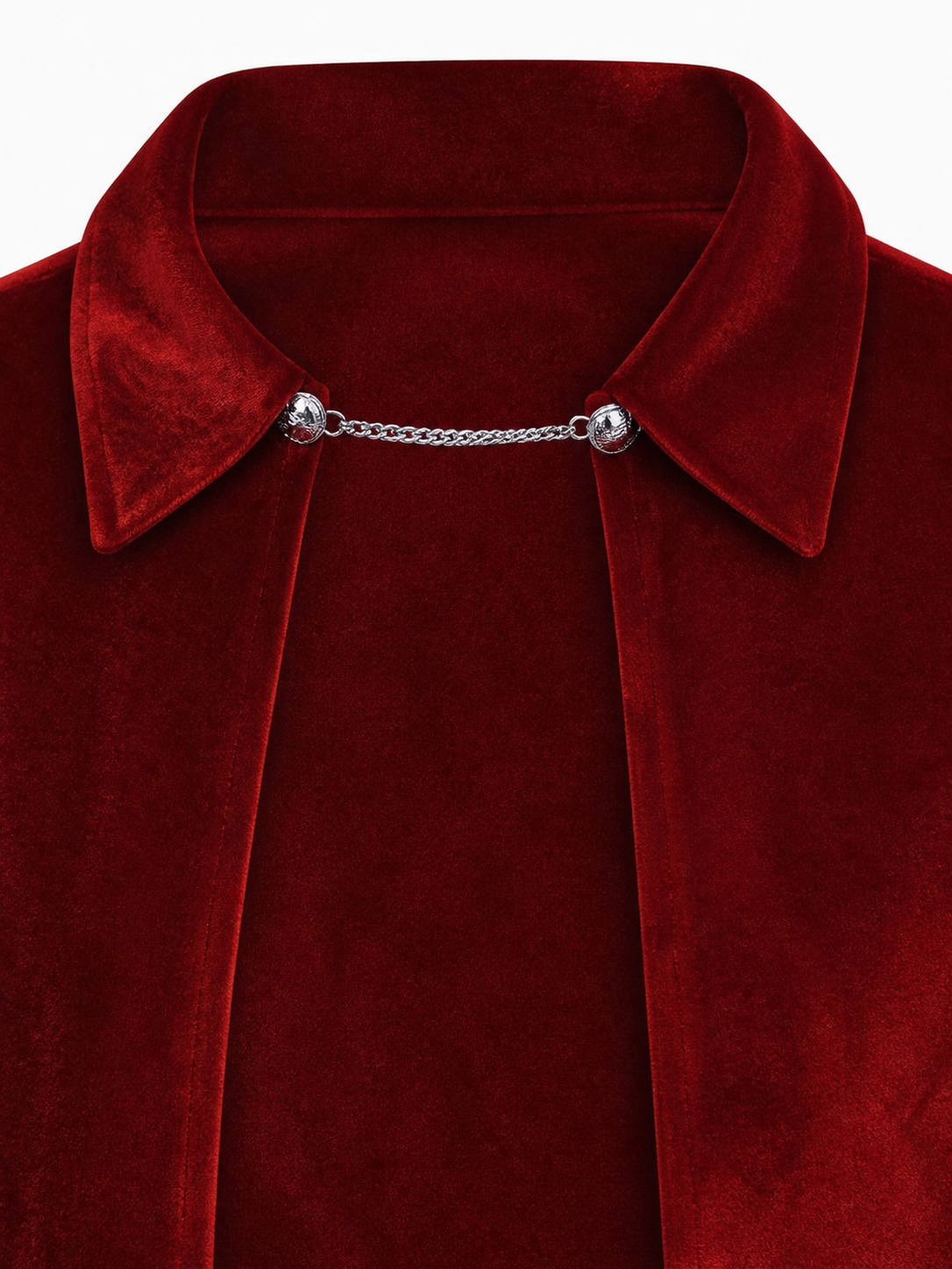 Burgundy Gothic Carnival Cape with Collar