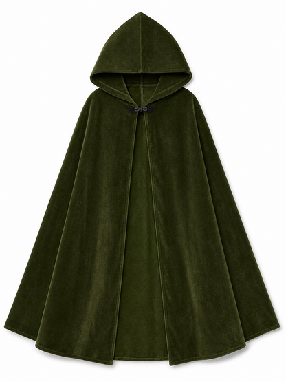 Dark Green Hooded Carnival Cloak