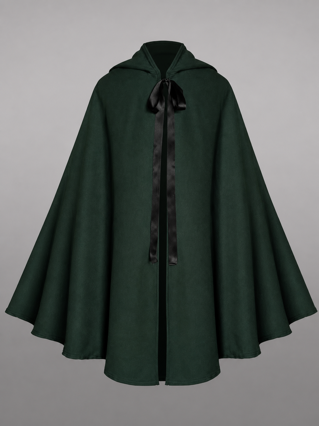 Green hooded medieval costume cloak