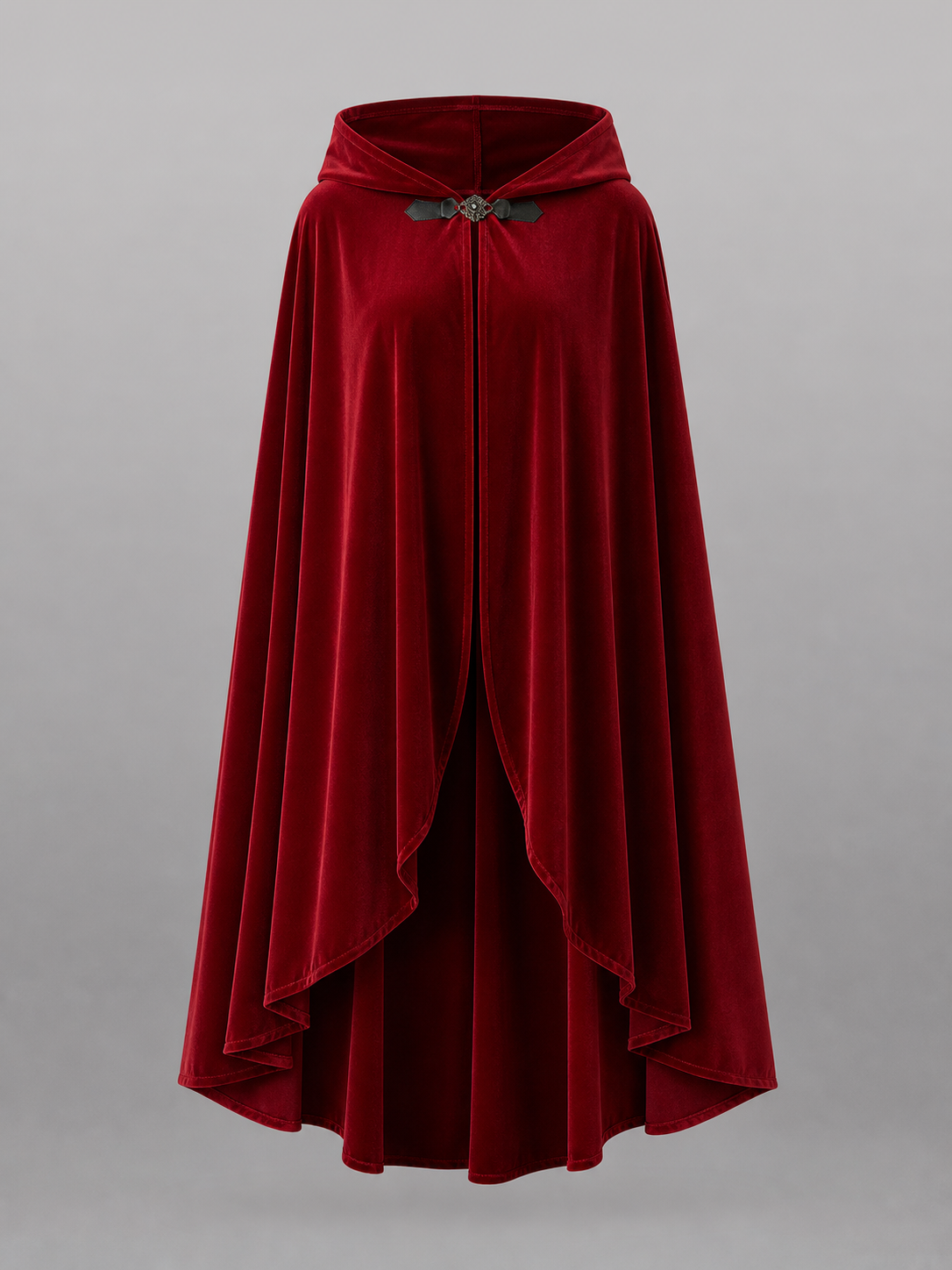 Red medieval carnival cloak with hood