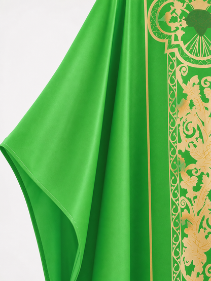 Green Carnival Cloak with High Collar