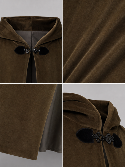 Brown Hooded Costume Cape