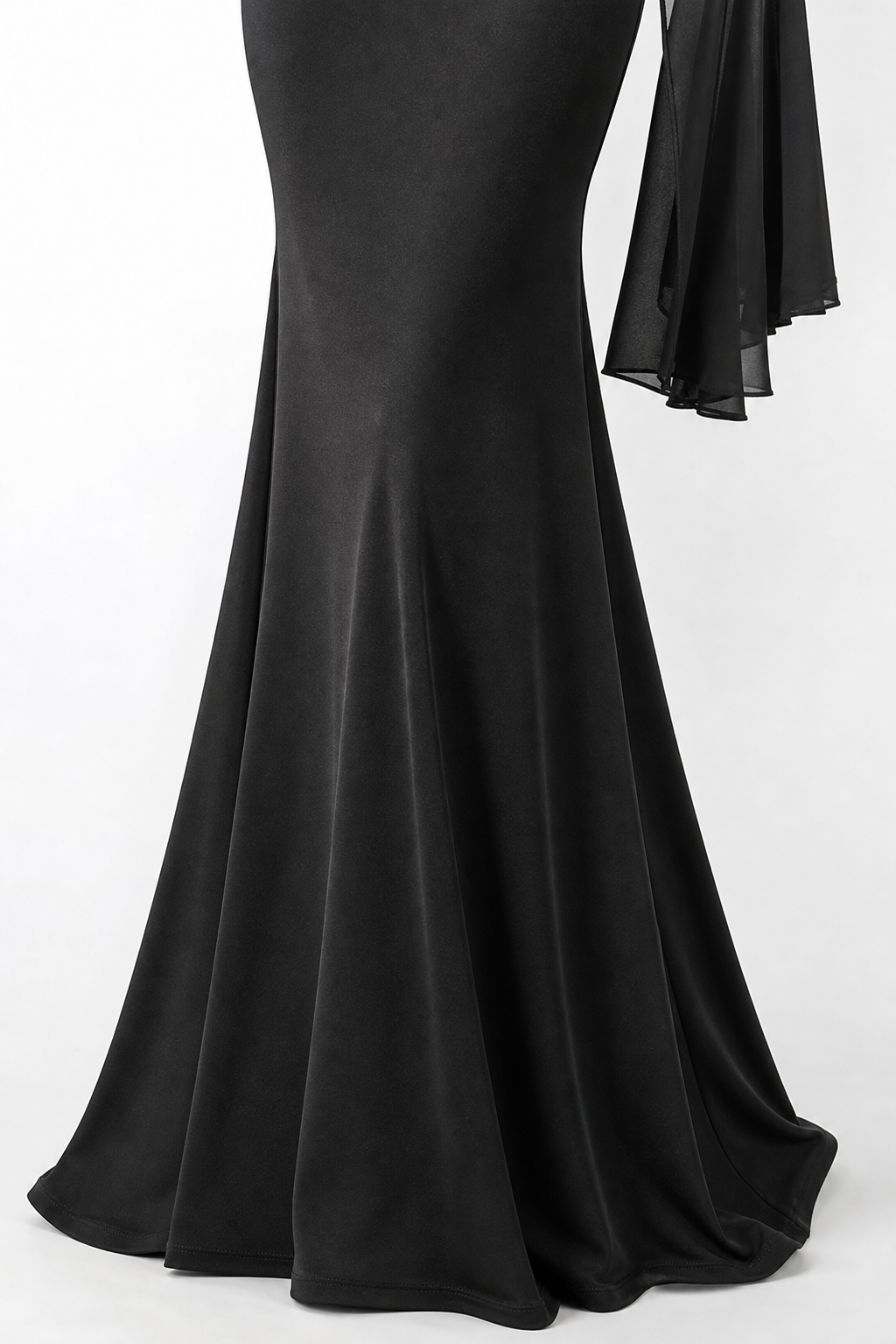 Black Gothic Floor-Length Evening Dress