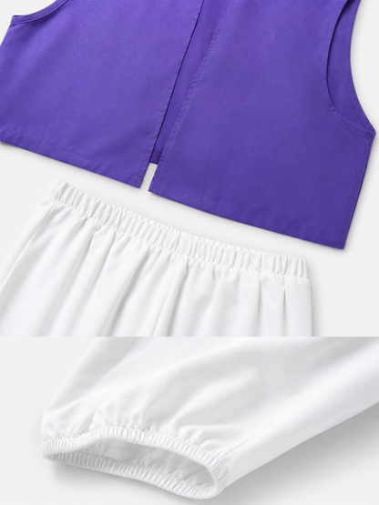 Aladdin Costume with Vest, Harem Pants, and Sash