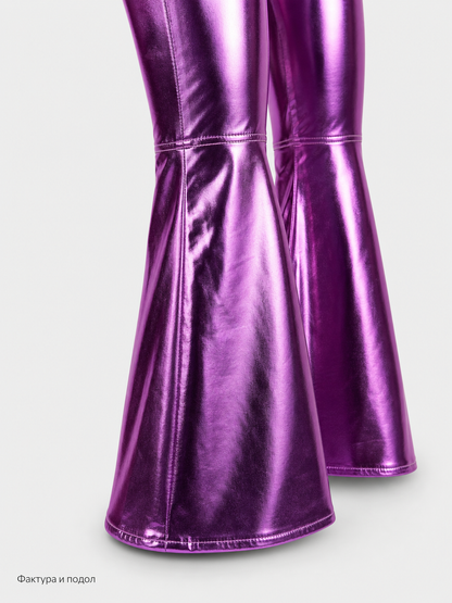 Retro disco jumpsuit, purple with shimmer