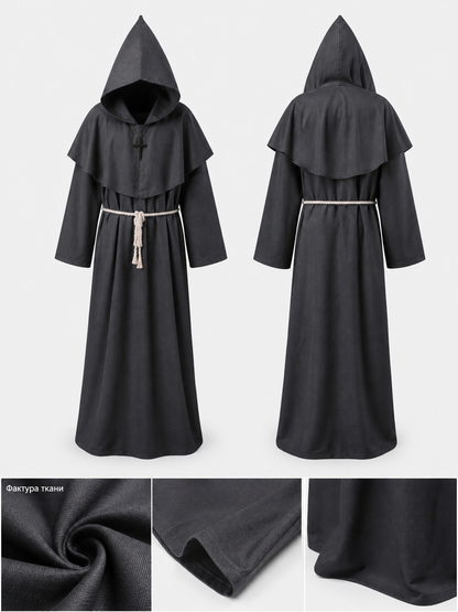 Long Hooded Carnival Robe with Belt