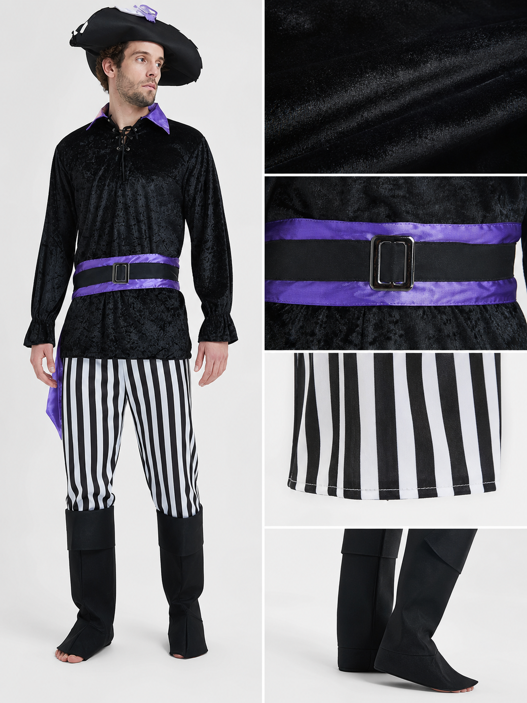 Halloween Pirate Costume, Cosplay Set