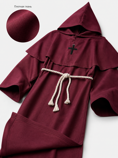 Halloween Hooded Wizard Robe with Belt