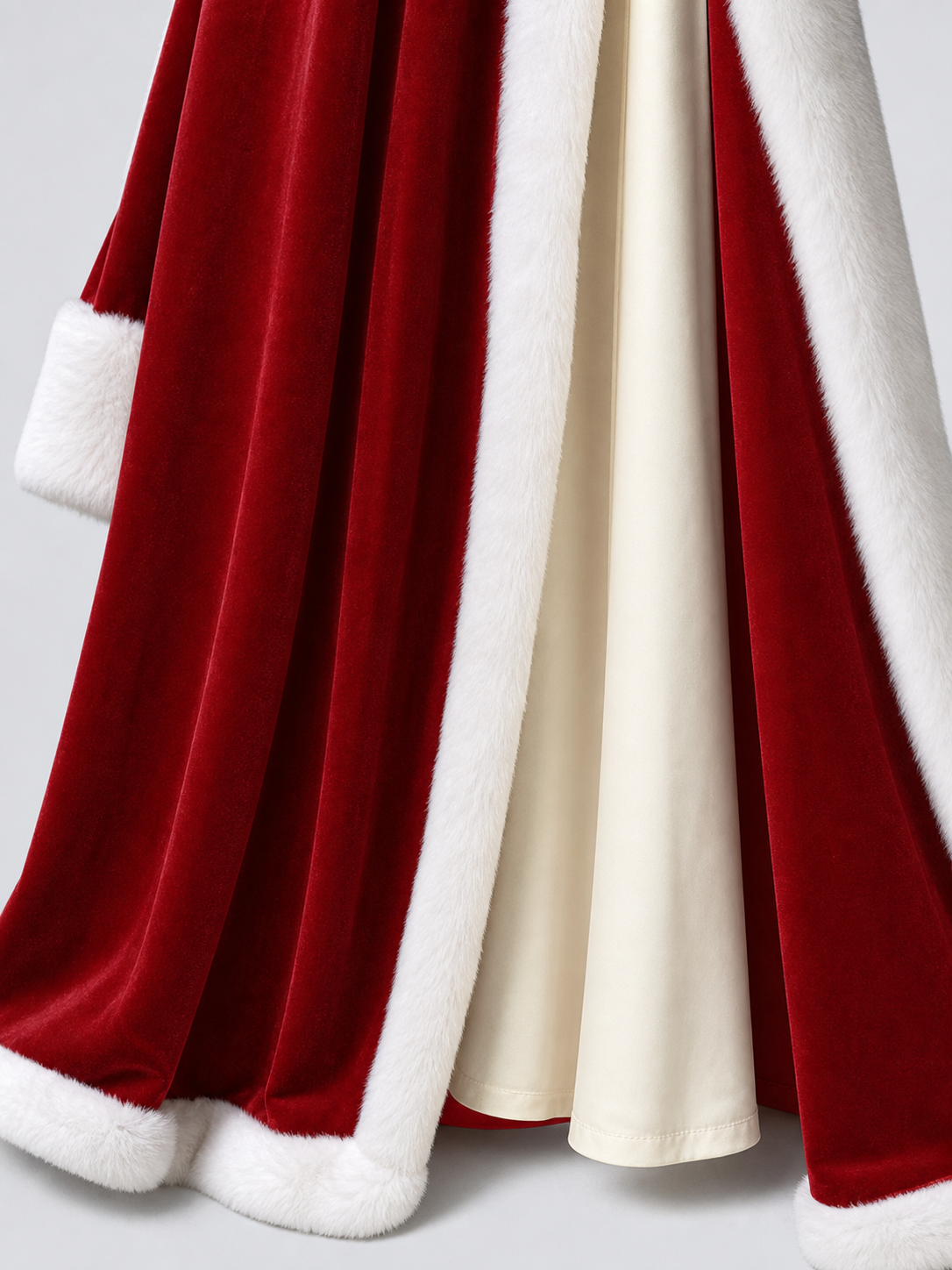 Royal-Style Carnival Dress with Fur Trim