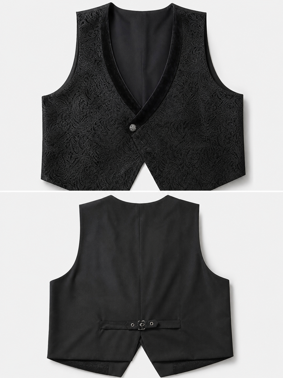 Black Jacquard Vest for Halloween