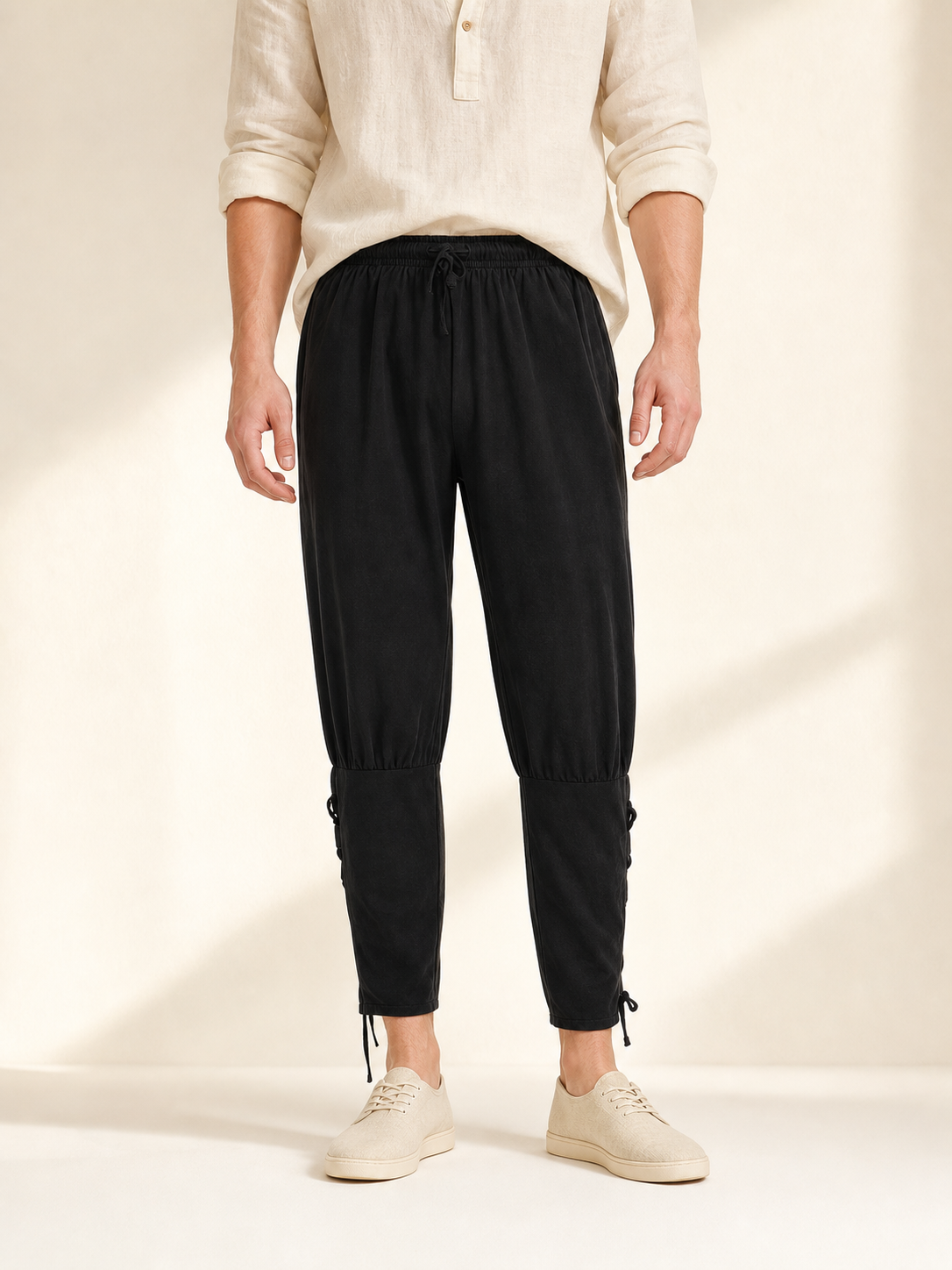 Men’s jogger pants with cuffs and drawstring