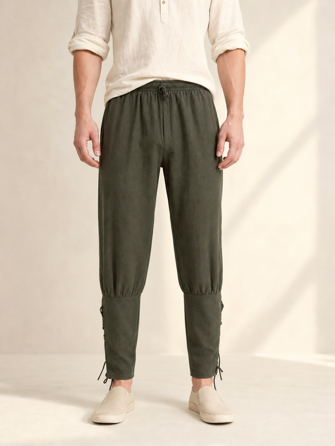 Men's Loose-Fit Pants with Drawstrings