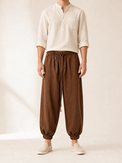 Men's brown cropped jogger pants