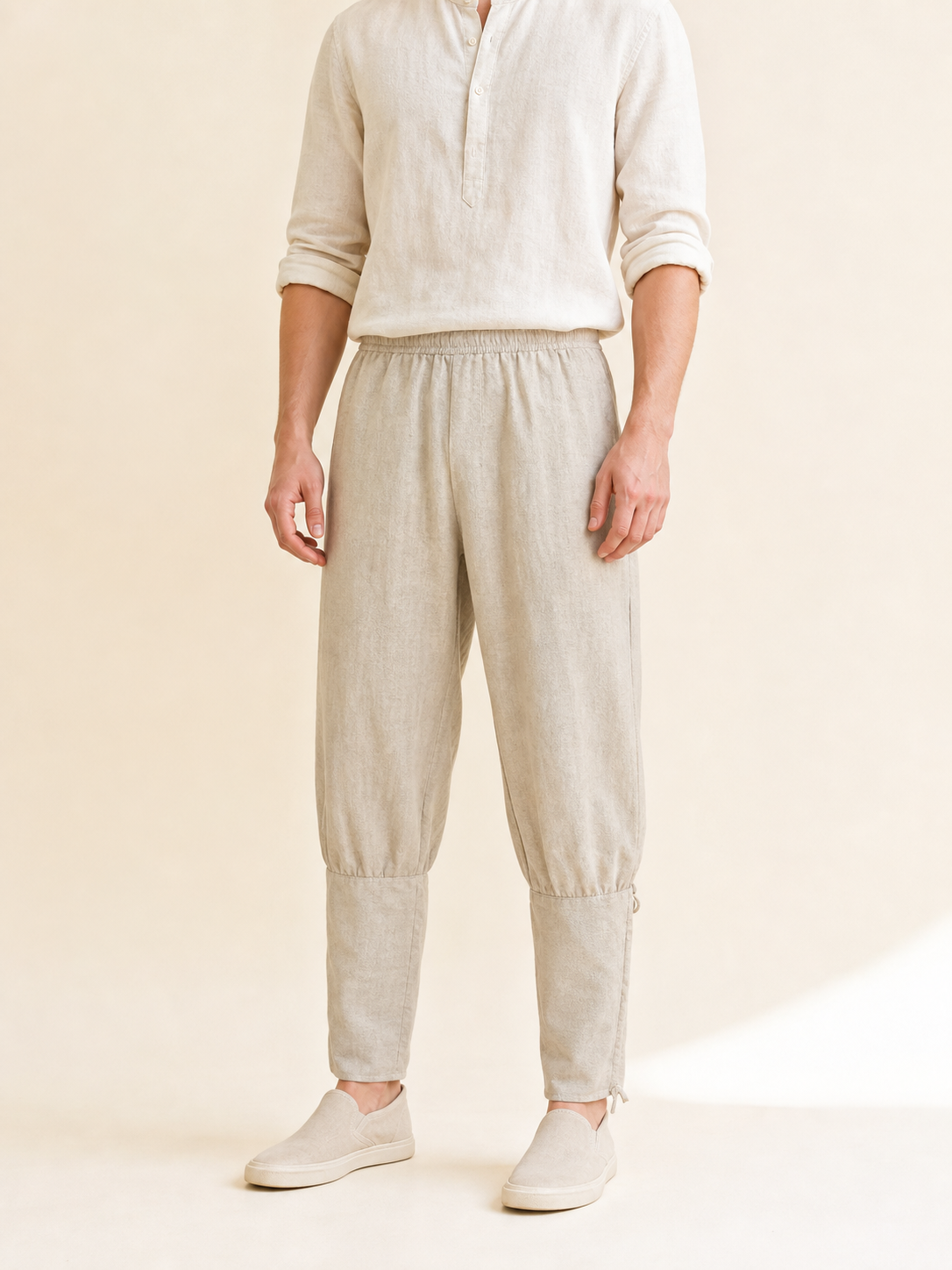 Loose-Fit Cuffed Pants for a Costume Look