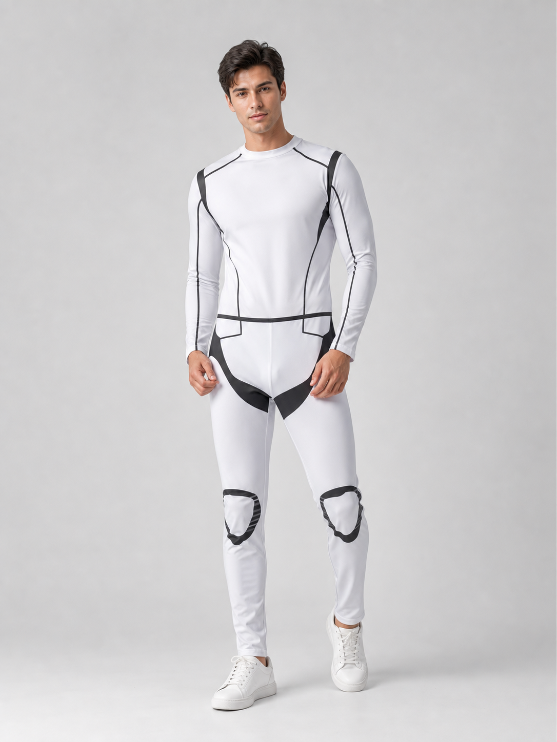 White Futuristic Soldier Cosplay Costume