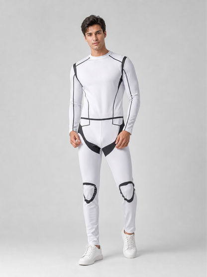 White Futuristic Soldier Cosplay Costume