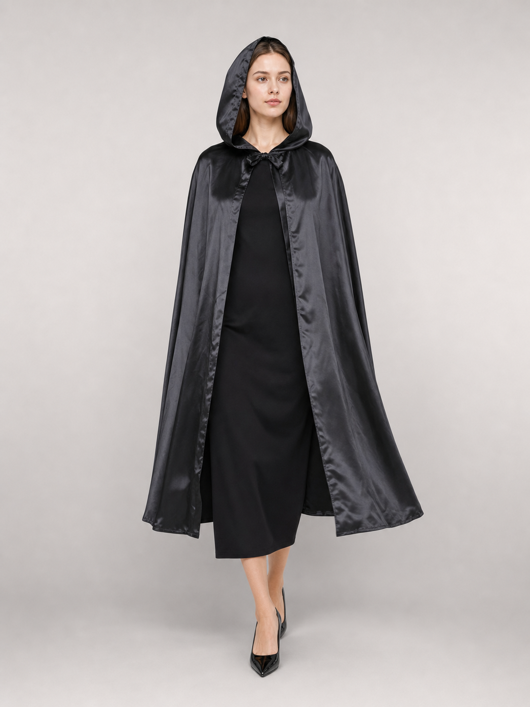 Black Costume Cloak with Large Hood