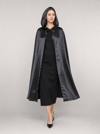 Black Costume Cloak with Large Hood