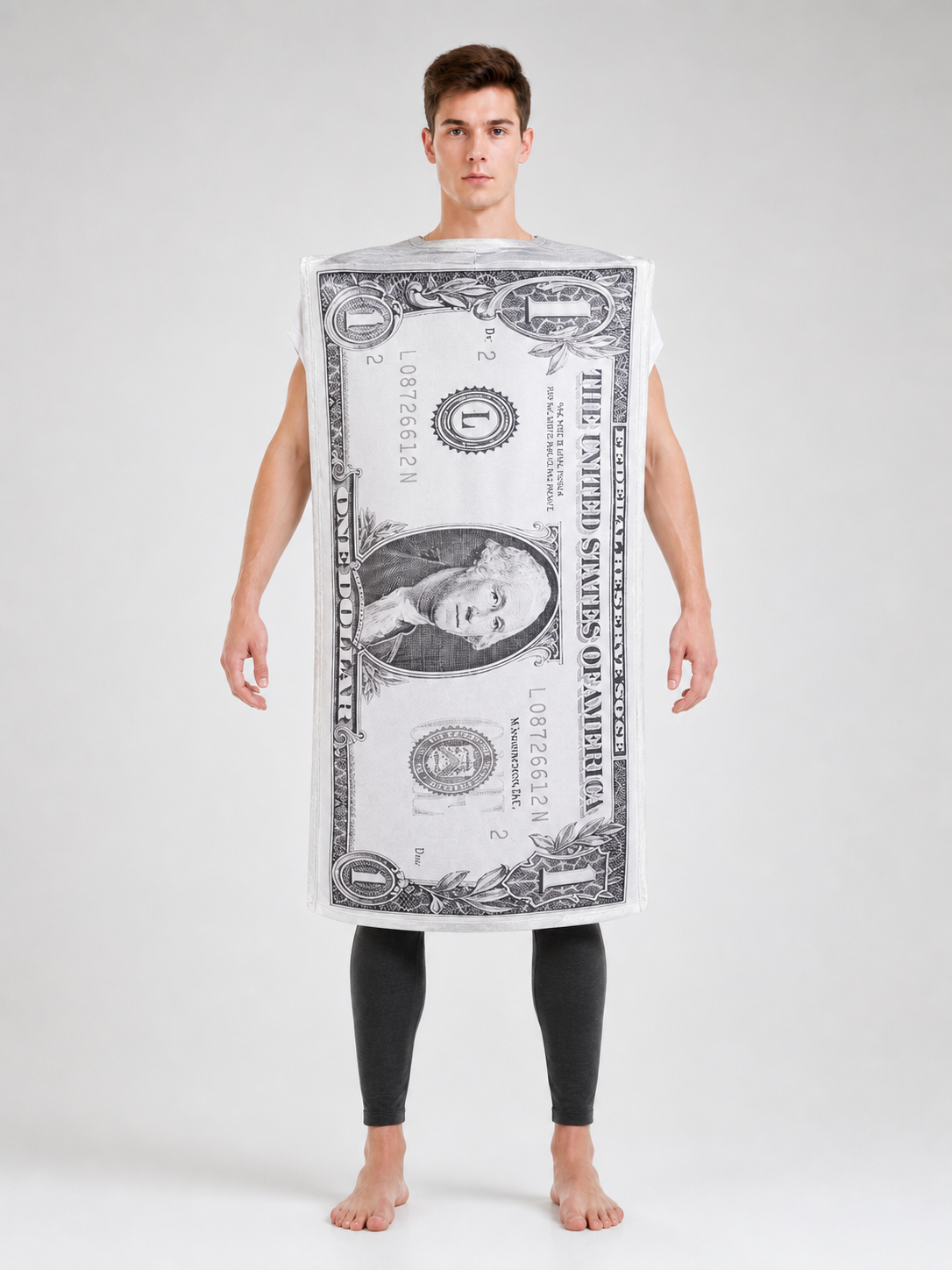 Carnival Costume Tunic with Dollar Bill Print