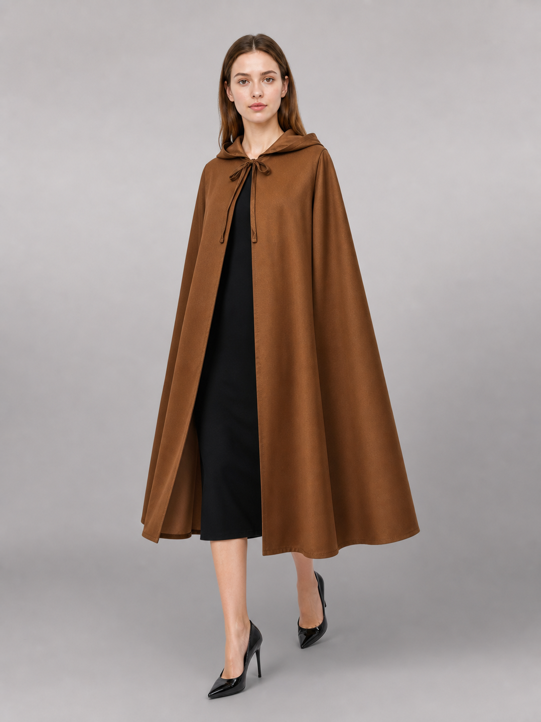Brown Carnival Cloak with Hood