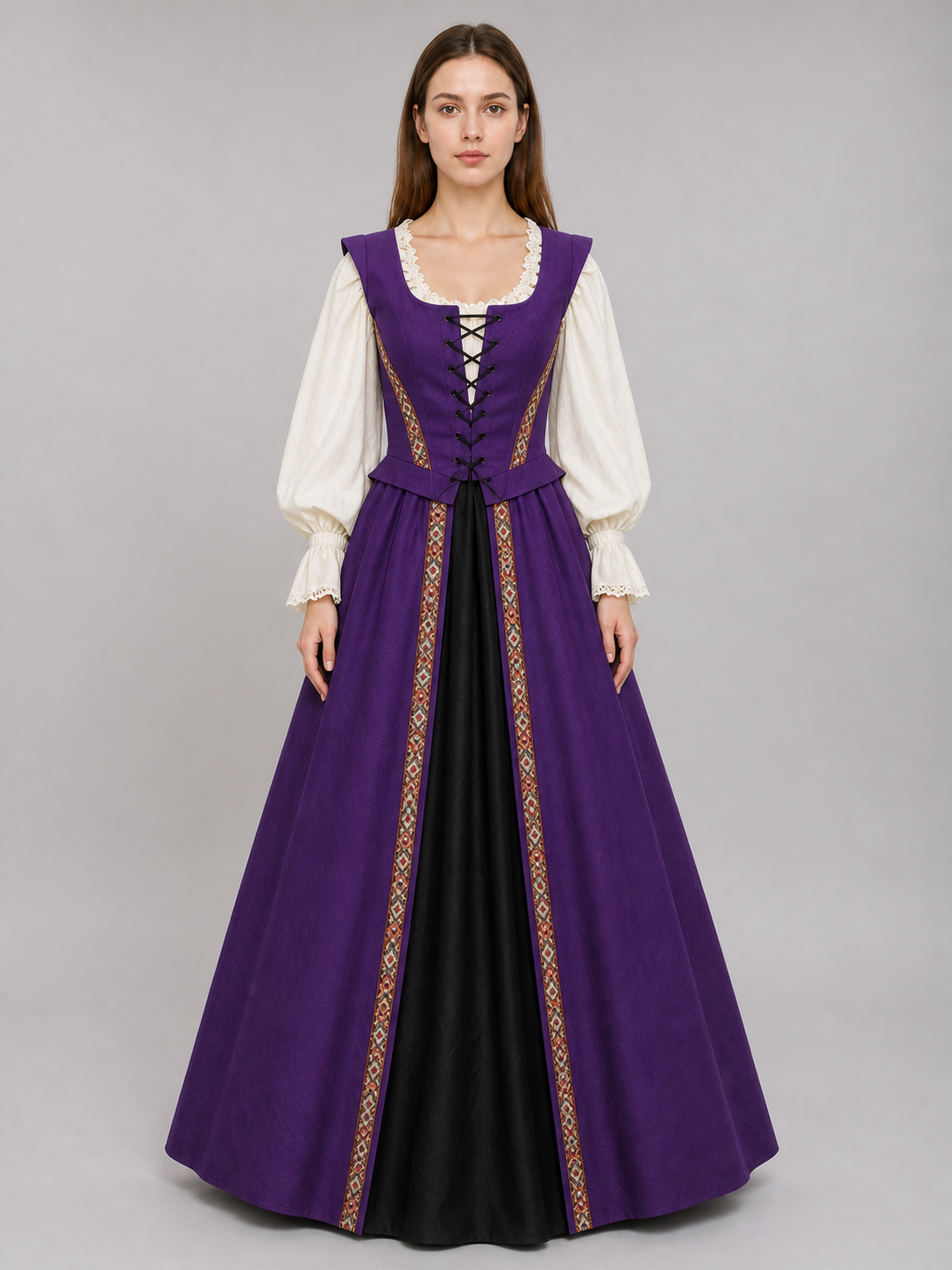 Medieval Renaissance-style Dress with Lacing